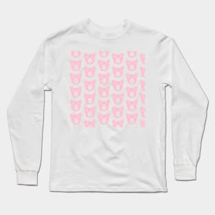 Cute pink and white bear illustration Long Sleeve T-Shirt